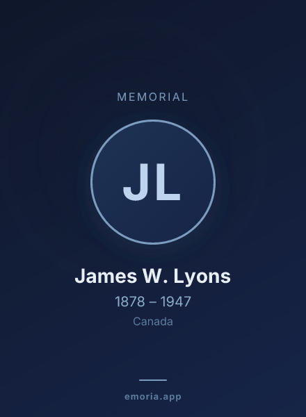 Memorial portrait of James W. Lyons