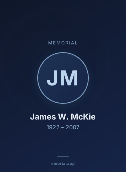Memorial portrait of James W. McKie