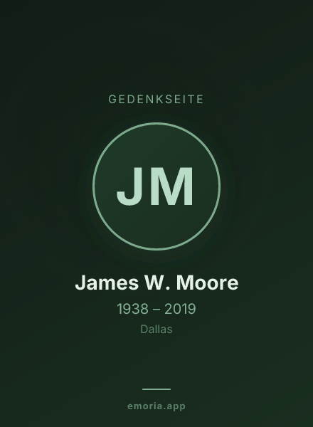 Gedenkportrait von James W. Moore