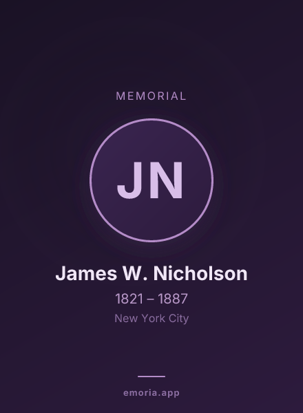 Memorial portrait of James W. Nicholson