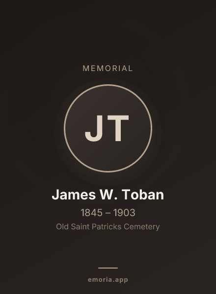 Memorial portrait of James W. Toban