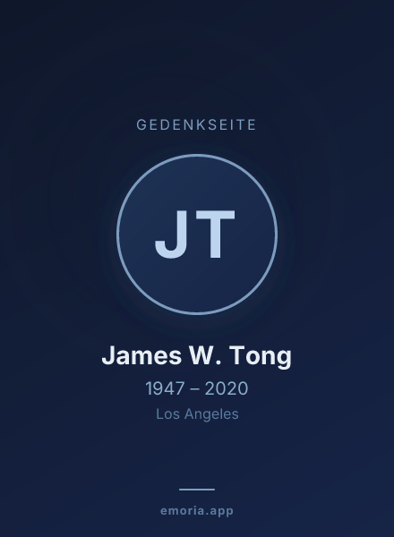 Gedenkportrait von James W. Tong