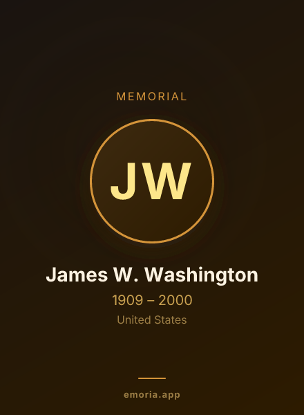 Memorial portrait of James W. Washington
