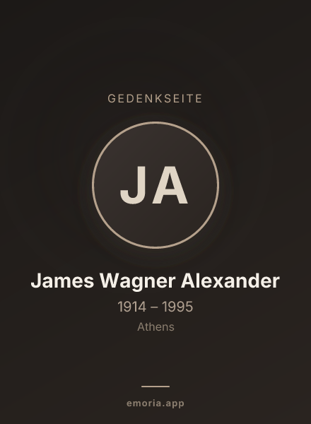 Gedenkportrait von James Wagner Alexander