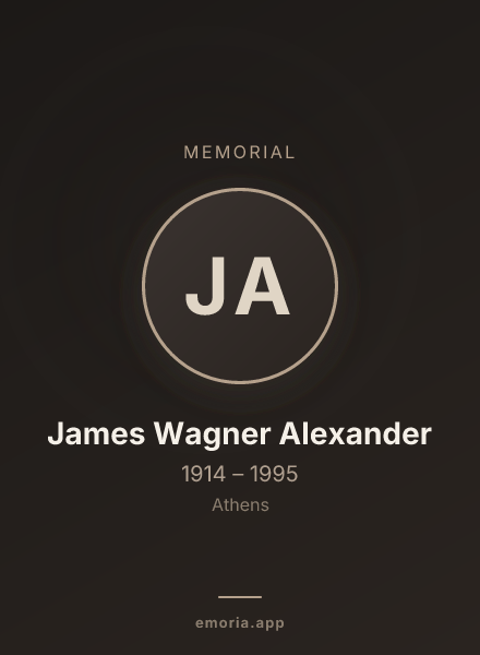 Memorial portrait of James Wagner Alexander