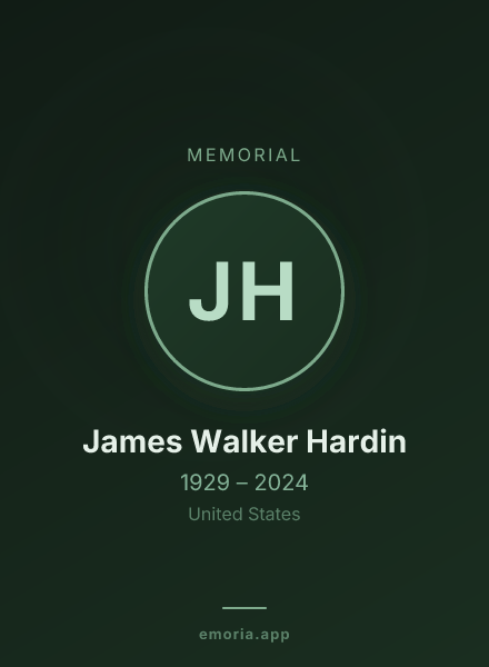 Memorial portrait of James Walker Hardin
