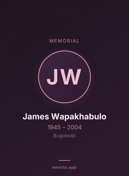 Memorial portrait of James Wapakhabulo
