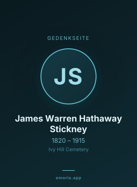 Gedenkportrait von James Warren Hathaway Stickney