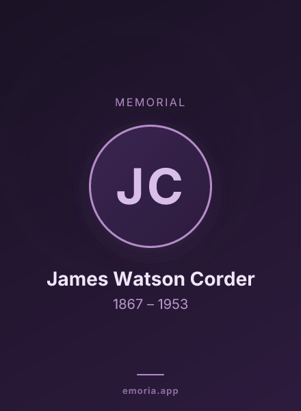 Memorial portrait of James Watson Corder