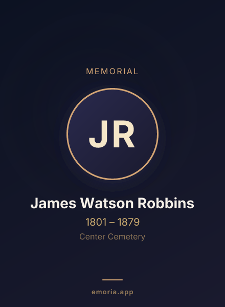 Memorial portrait of James Watson Robbins