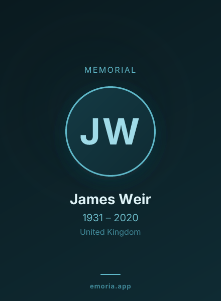 Memorial portrait of James Weir