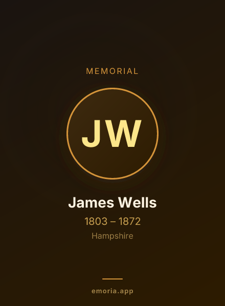 Memorial portrait of James Wells