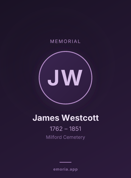 Memorial portrait of James Westcott