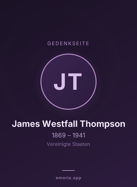 Gedenkportrait von James Westfall Thompson