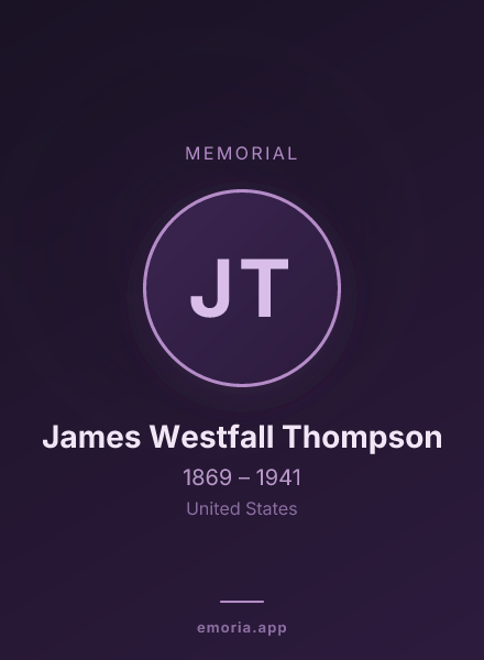 Memorial portrait of James Westfall Thompson