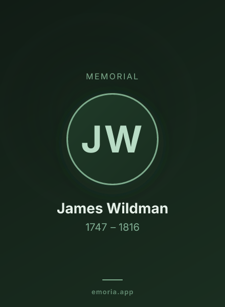 Memorial portrait of James Wildman