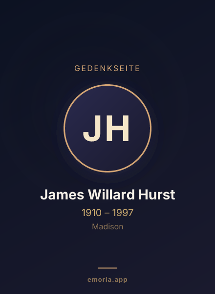 Gedenkportrait von James Willard Hurst