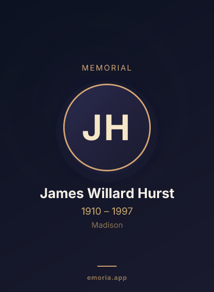 Memorial portrait of James Willard Hurst