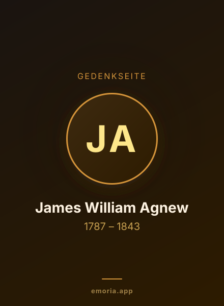 Gedenkportrait von James William Agnew