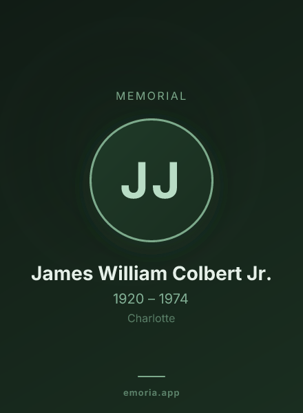 Memorial portrait of James William Colbert Jr.
