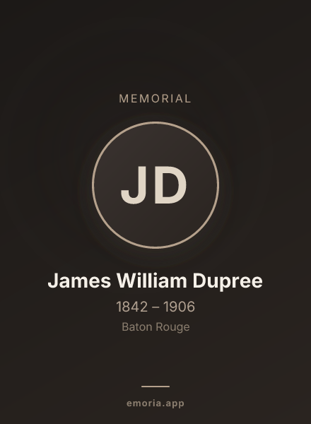 Memorial portrait of James William Dupree