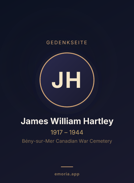 Gedenkportrait von James William Hartley