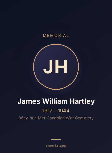 Memorial portrait of James William Hartley