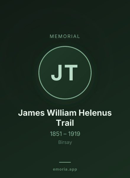 Memorial portrait of James William Helenus Trail