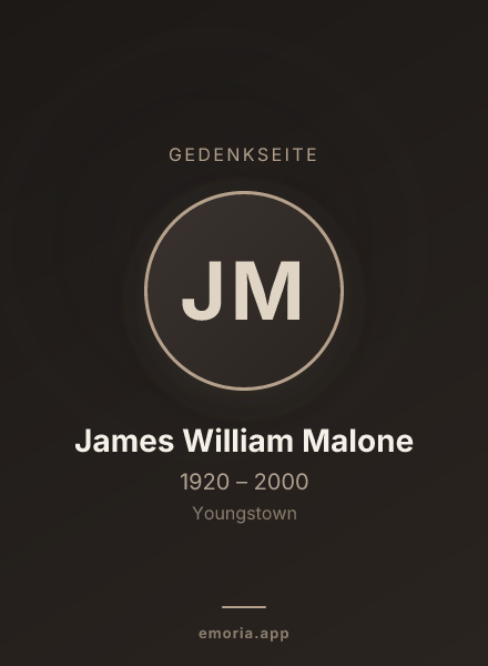 Gedenkportrait von James William Malone