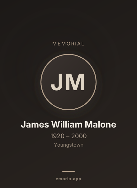 Memorial portrait of James William Malone