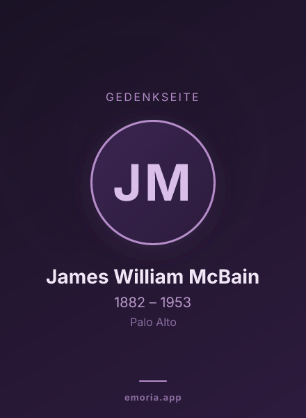Gedenkportrait von James William McBain