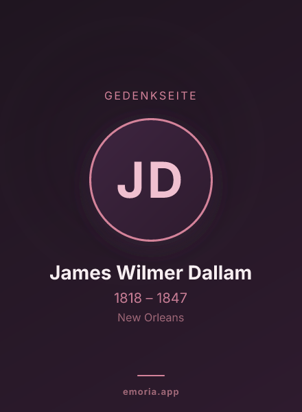 Gedenkportrait von James Wilmer Dallam