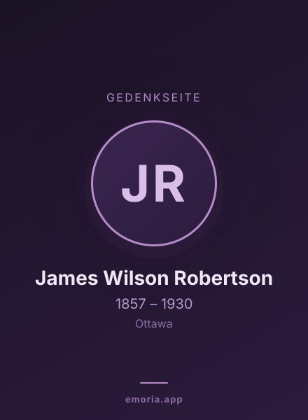Gedenkportrait von James Wilson Robertson