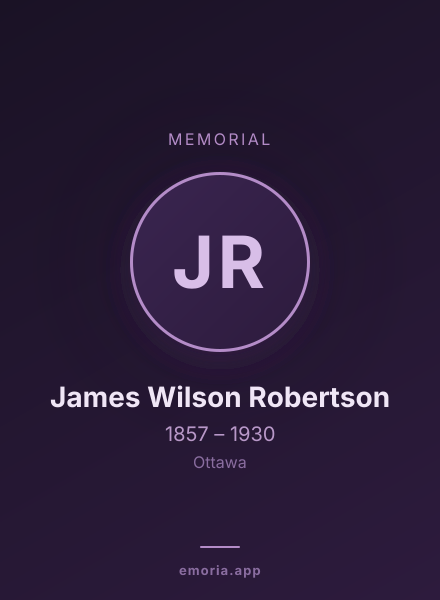 Memorial portrait of James Wilson Robertson