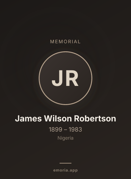 Memorial portrait of James Wilson Robertson