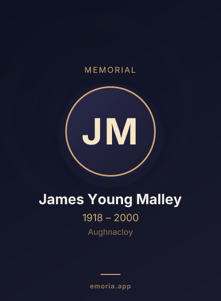 Memorial portrait of James Young Malley