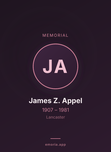 Memorial portrait of James Z. Appel
