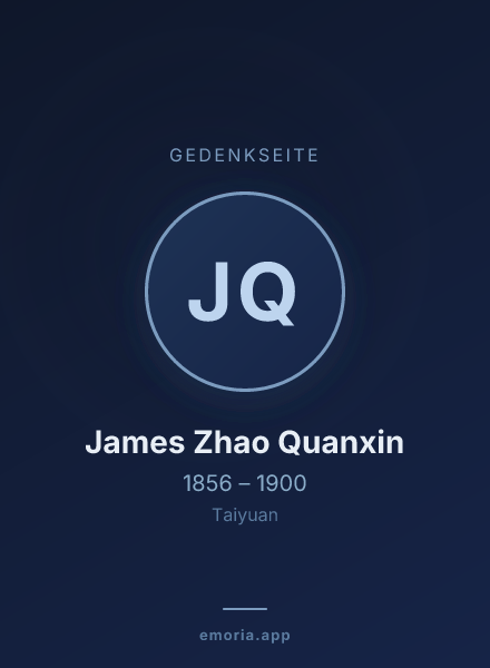 Gedenkportrait von James Zhao Quanxin