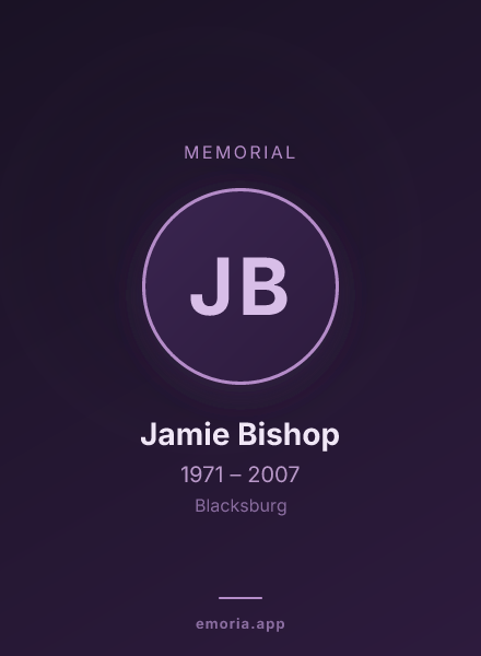 Memorial portrait of Jamie Bishop