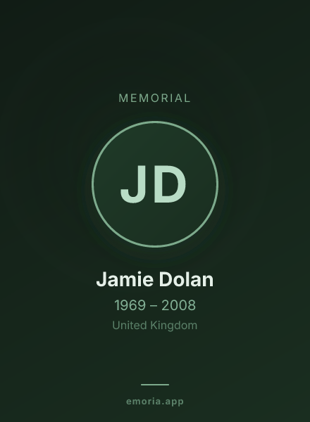 Memorial portrait of Jamie Dolan