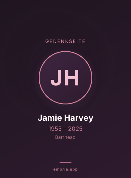 Gedenkportrait von Jamie Harvey