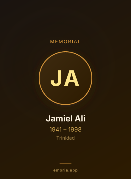 Memorial portrait of Jamiel Ali