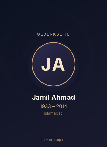 Gedenkportrait von Jamil Ahmad