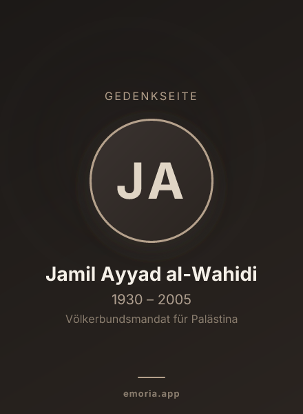 Gedenkportrait von Jamil Ayyad al-Wahidi