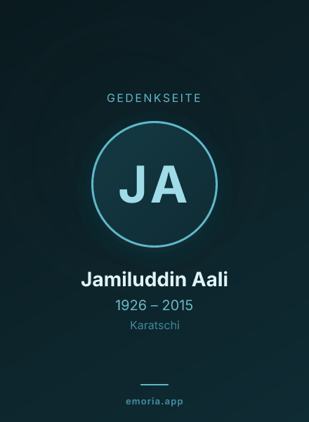 Gedenkportrait von Jamiluddin Aali
