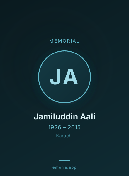Memorial portrait of Jamiluddin Aali