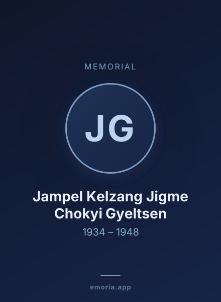 Memorial portrait of Jampel Kelzang Jigme Chokyi Gyeltsen