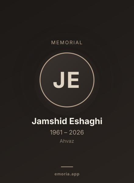 Memorial portrait of Jamshid Eshaghi