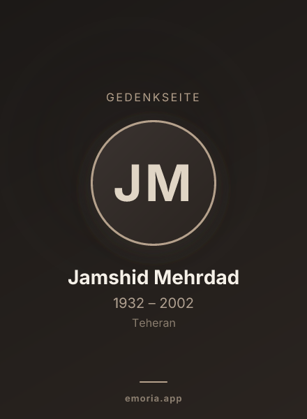 Gedenkportrait von Jamshid Mehrdad