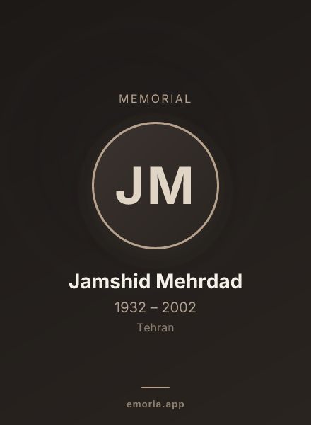 Memorial portrait of Jamshid Mehrdad